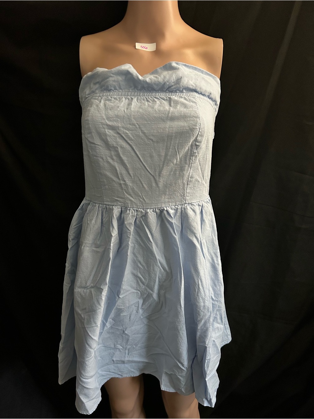 Zesica Strapless Light Blue Ruffle Top Sundress MD